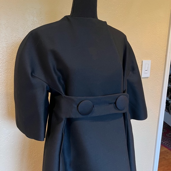 Vtg Joseph Magnin black silk taffeta hot pink opera couture coat - Picture 16 of 16